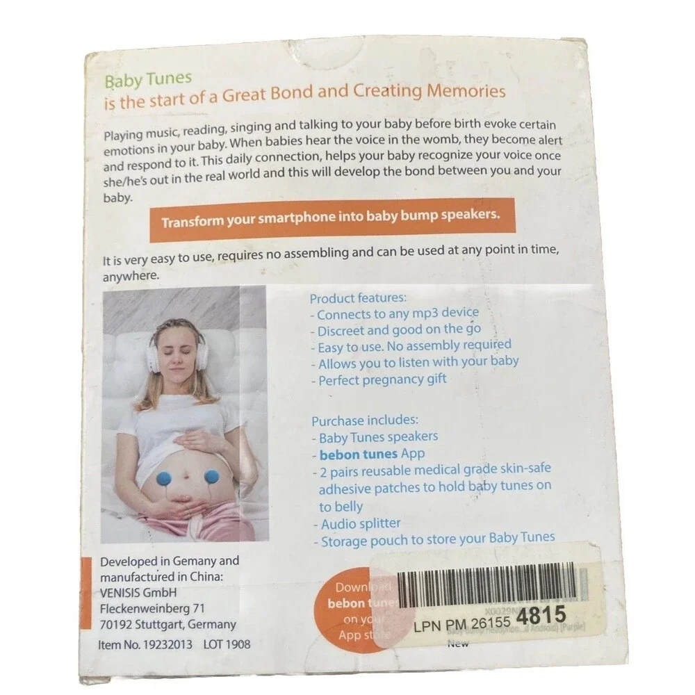 Bebon Baby Tunes Belly Bump Speaker New